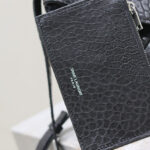 Saint Laurent Cassandre Envelope Messenger In Lambskin Black